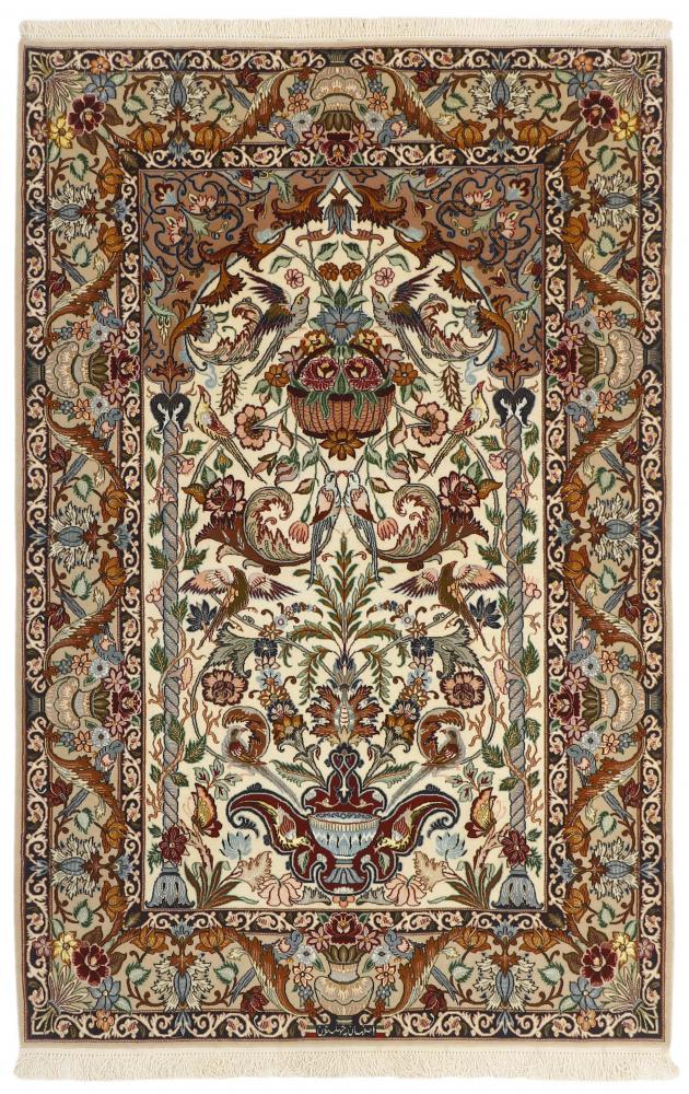 Perzsa szőnyeg Iszfahán Selyemfonal 200x131 200x131, Perzsa szőnyeg Kézzel csomózva