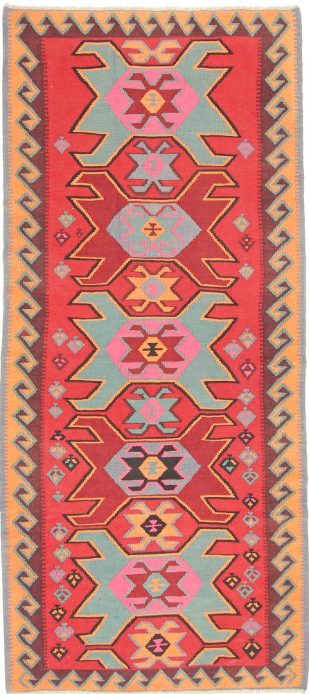 Persisk tæppe Kelim Fars Azerbaijan Antikke 332x151 332x151, Persisk tæppe Håndvævet
