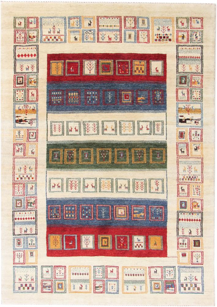Persialainen matto Persia Gabbeh Loribaft Nature 8'1"x5'9" 8'1"x5'9", Persialainen matto Solmittu käsin