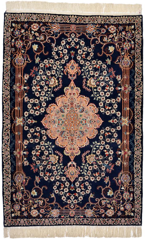 Persian Rug Isfahan Silk Warp 5'5"x3'6" 5'5"x3'6", Persian Rug Knotted by hand