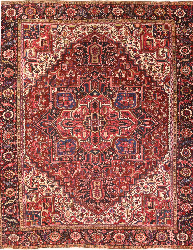 Perzisch tapijt Heriz Antiek 12'8"x10'2" 12'8"x10'2", Perzisch tapijt Handgeknoopte
