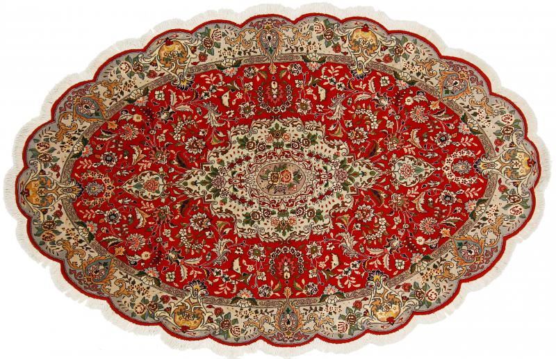 Persian Rug Tabriz 50Raj 6'9"x4'4" 6'9"x4'4", Persian Rug Knotted by hand