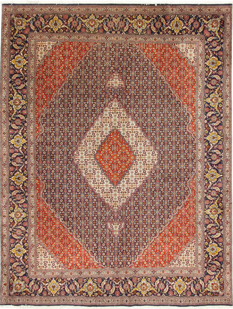 Persian Rug Tabriz 50Raj 12'6"x9'7" 12'6"x9'7", Persian Rug Knotted by hand