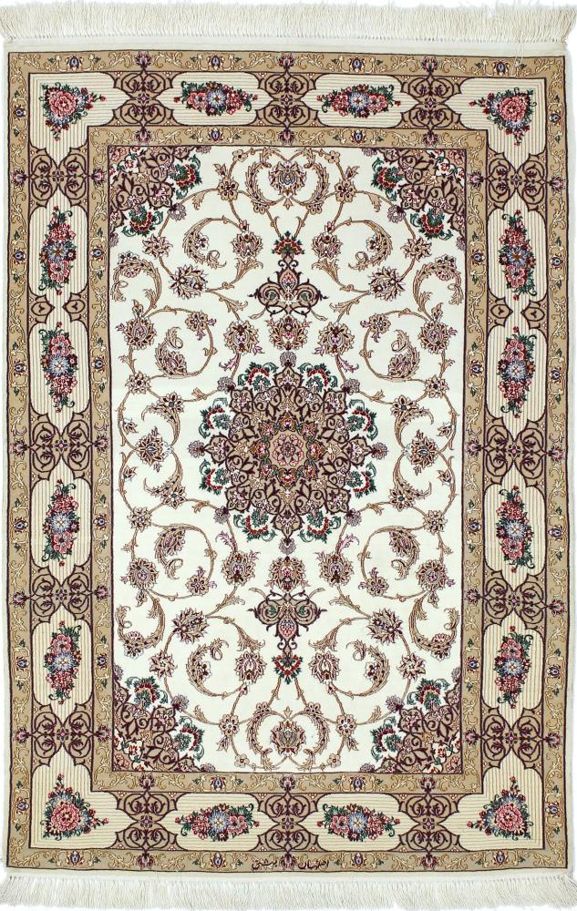 Perserteppich Isfahan Seidenkette 161x109 161x109, Perserteppich Handgeknüpft