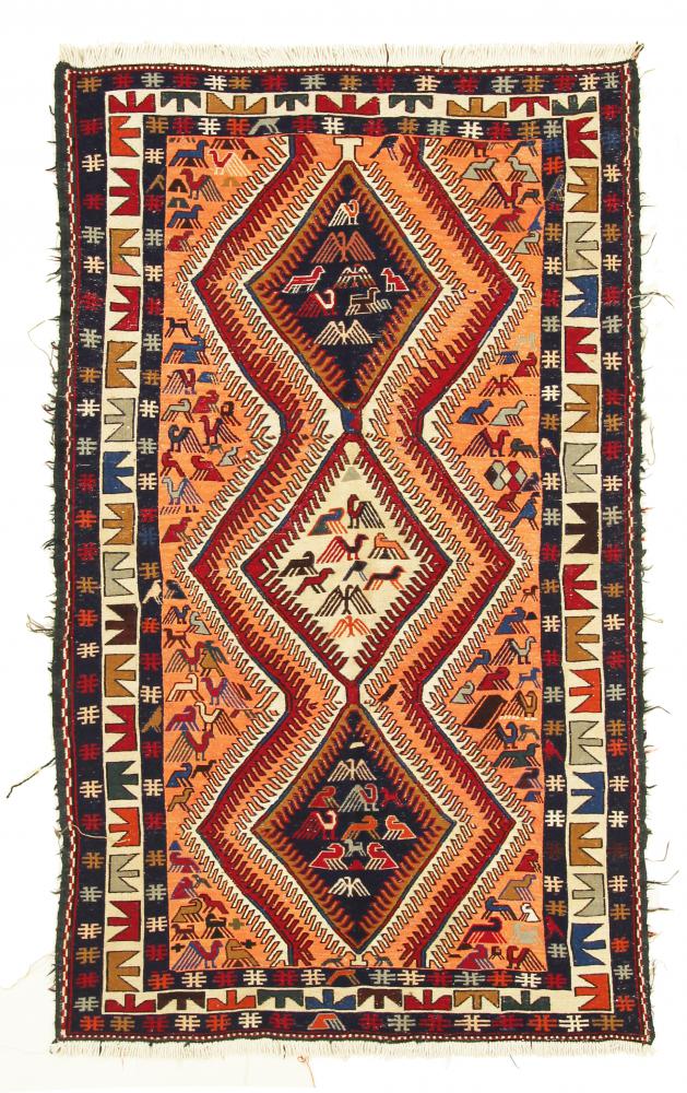 Tapete persa Kilim Fars 200x115 200x115, Tapete persa Tecido à mão