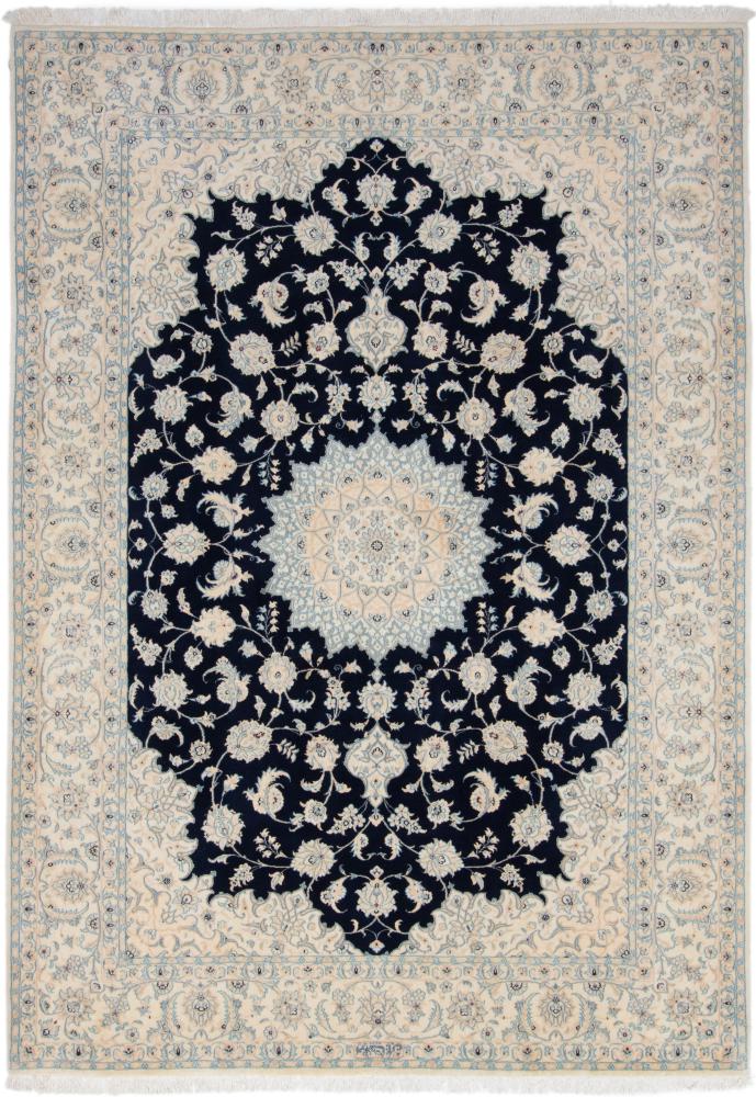 Tapis persan Naïn 9La 9'9"x6'9" 9'9"x6'9", Tapis persan Noué à la main