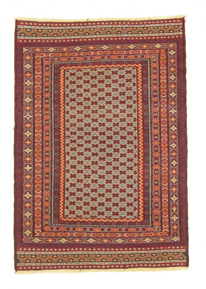 Afghanischer Teppich Kelim Sirjan 136x95 136x95, Perserteppich Handgewebt