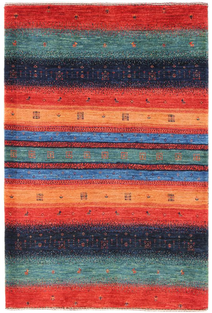 Tapis persan Persan Gabbeh Loribaft Atash 4'0"x2'8" 4'0"x2'8", Tapis persan Noué à la main