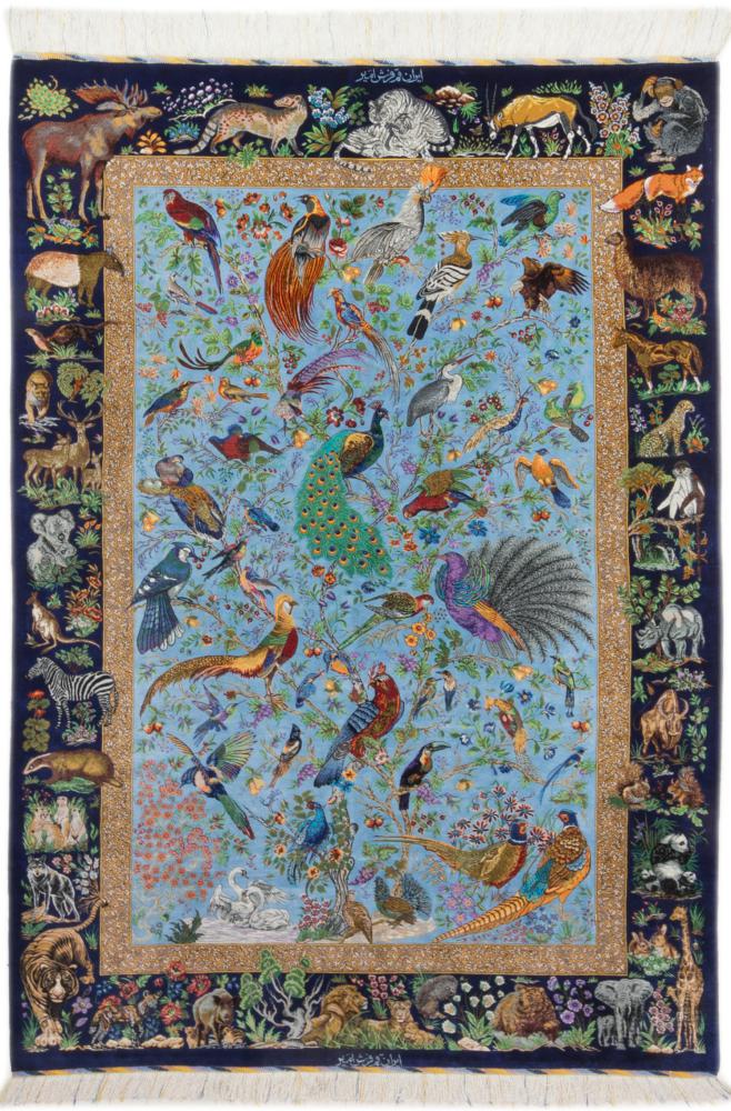 Perzisch tapijt Qum Zijde Amir 200x135 200x135, Perzisch tapijt Handgeknoopte