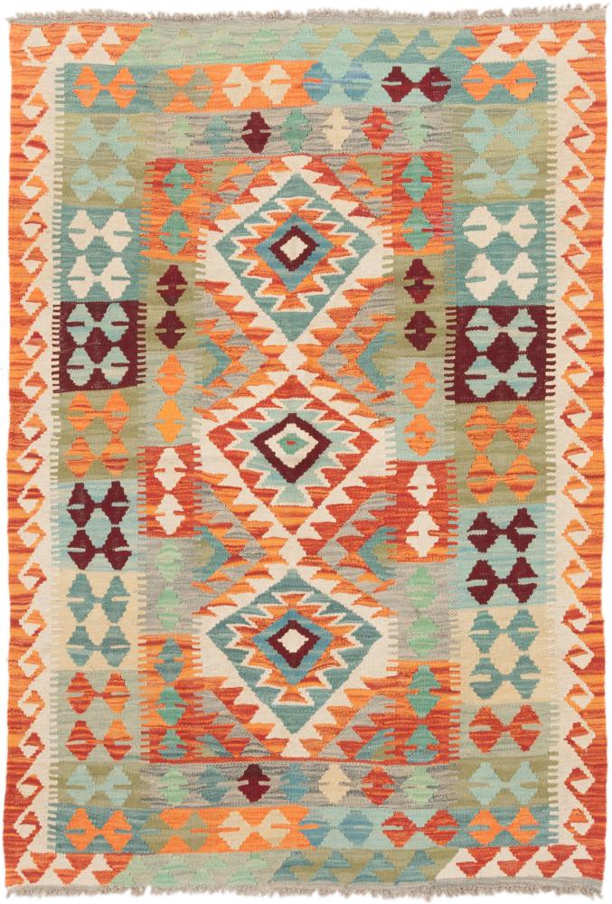 Afghan rug Kilim Afghan 5'1"x3'6" 5'1"x3'6", Persian Rug Woven by hand