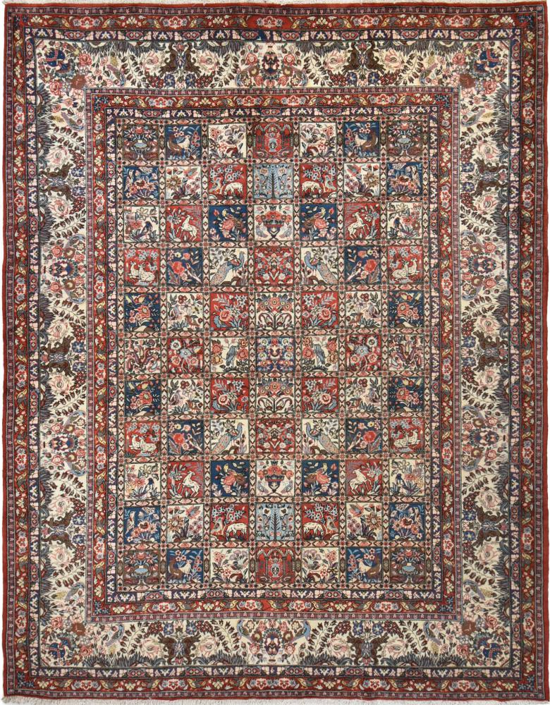  ペルシャ絨毯 バクティアリ 12'8"x9'11" 12'8"x9'11",  ペルシャ絨毯 手織り