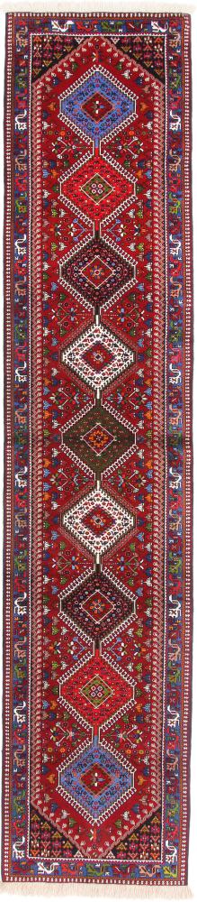 Persian Rug Yalameh 13'2"x2'11" 13'2"x2'11", Persian Rug Knotted by hand