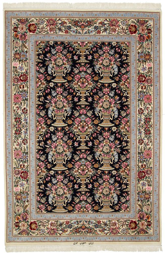 Persisk matta Isfahan Silkesvarp 223x150 223x150, Persisk matta Knuten för hand