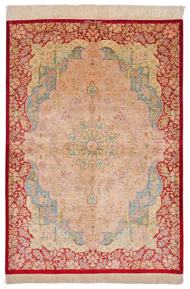 Perzisch tapijt Qum Zijde 147x104 147x104, Perzisch tapijt Handgeknoopte