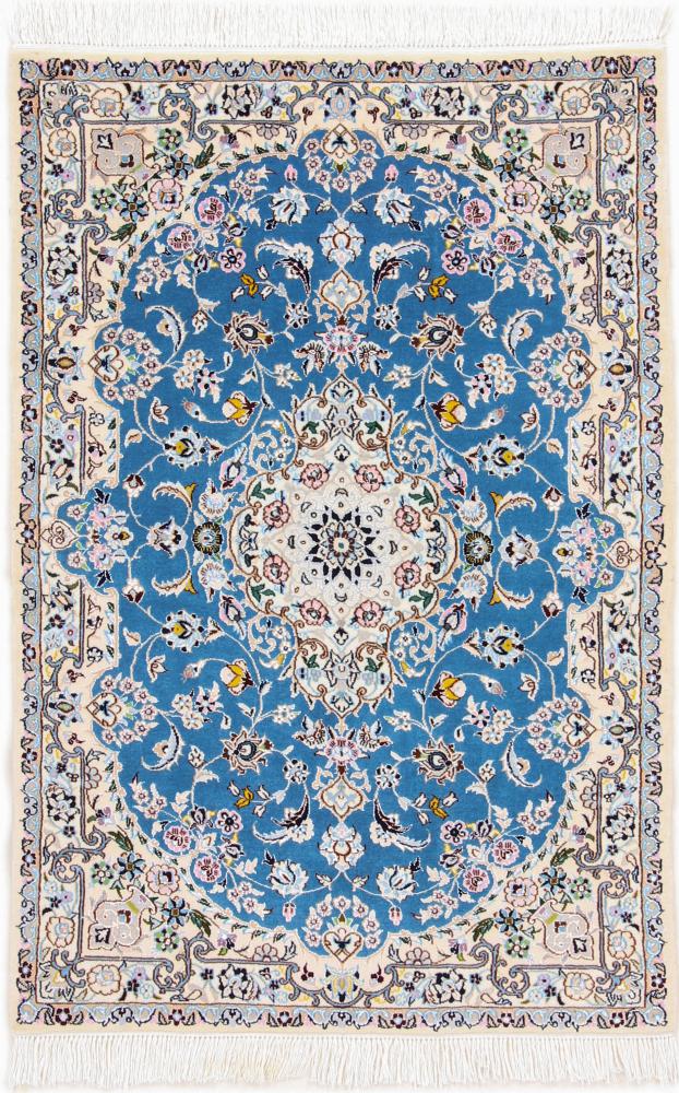 Persian Rug Nain 6La 3'10"x2'7" 3'10"x2'7", Persian Rug Knotted by hand