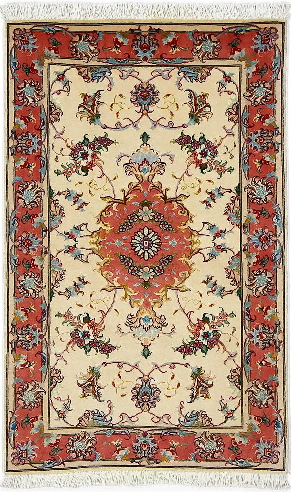 Persian Rug Tabriz 50Raj 4'1"x2'5" 4'1"x2'5", Persian Rug Knotted by hand