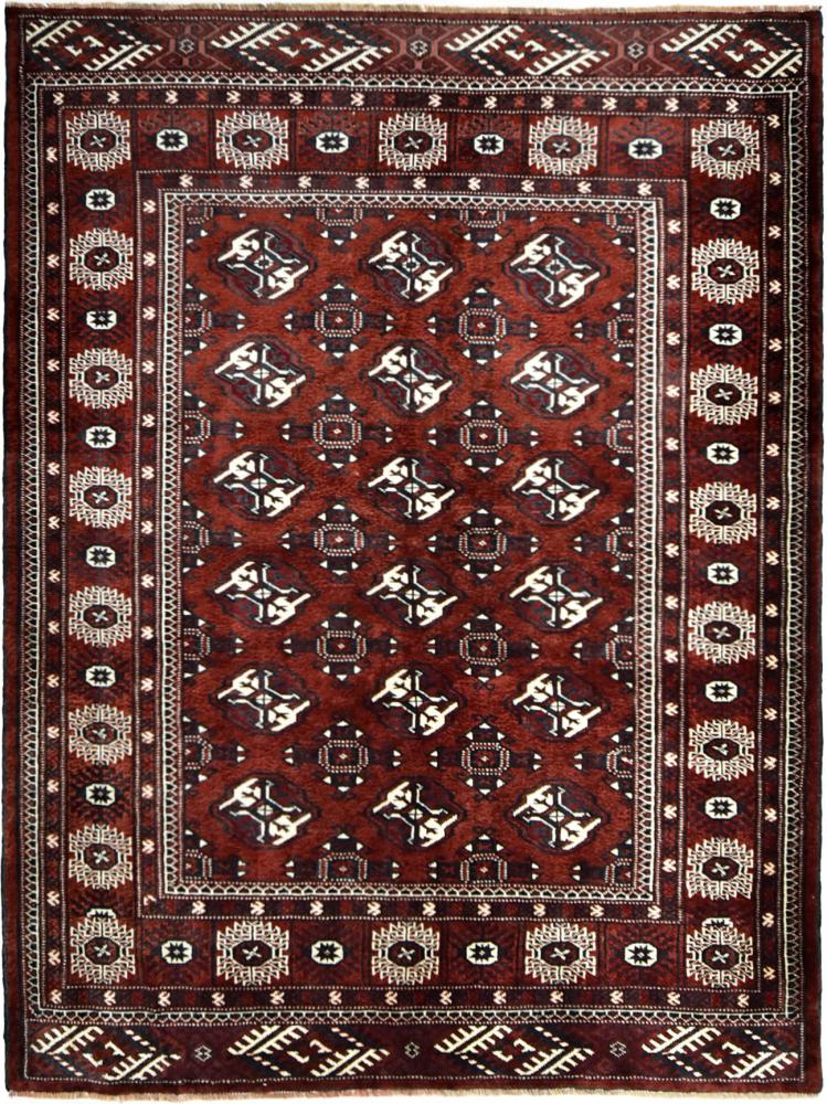 Persian Rug Turkaman 6'11"x5'3" 6'11"x5'3", Persian Rug Knotted by hand