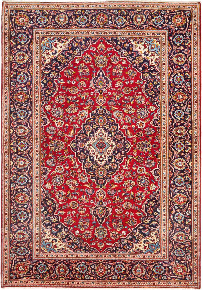  ペルシャ絨毯 カシャン 9'10"x6'11" 9'10"x6'11",  ペルシャ絨毯 手織り