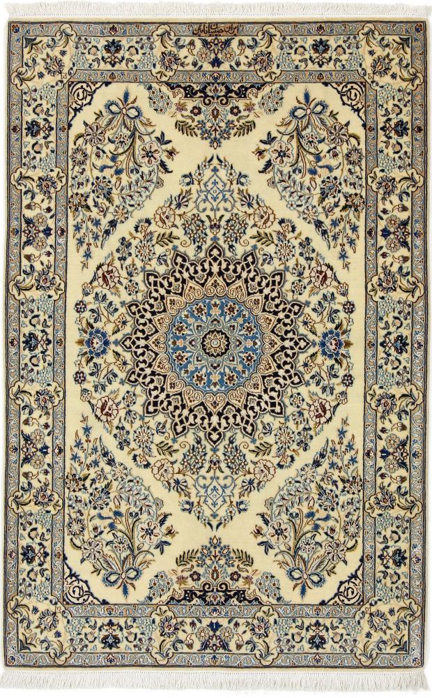 Persian Rug Nain 6La 4'10"x3'2" 4'10"x3'2", Persian Rug Knotted by hand