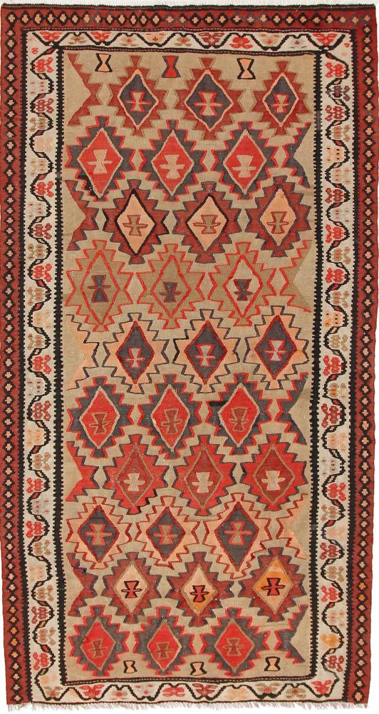 Persisk tæppe Kelim Fars Azerbaijan Antikke 287x155 287x155, Persisk tæppe Håndvævet