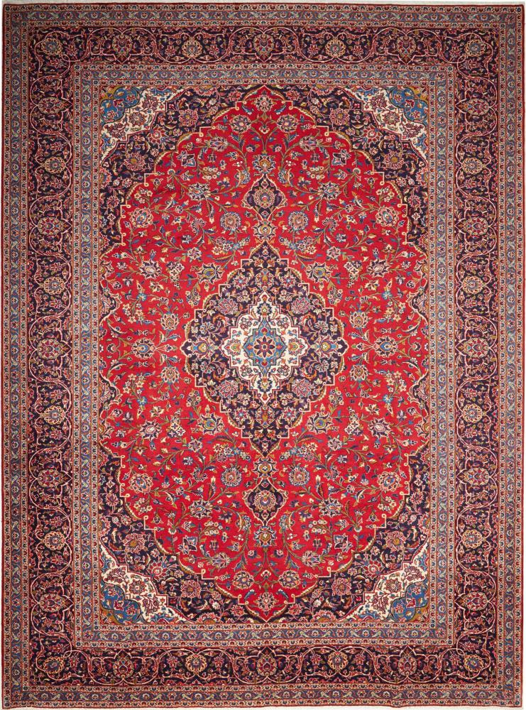 Tapis persan Kashan 13'7"x9'11" 13'7"x9'11", Tapis persan Noué à la main