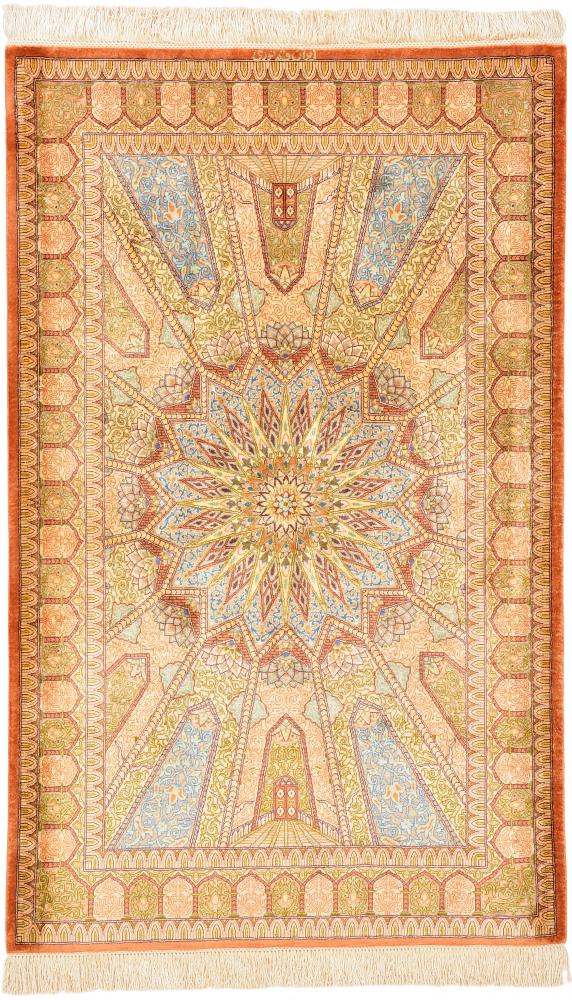 Persialainen matto Ghom Silkki 114x71 114x71, Persialainen matto Solmittu käsin