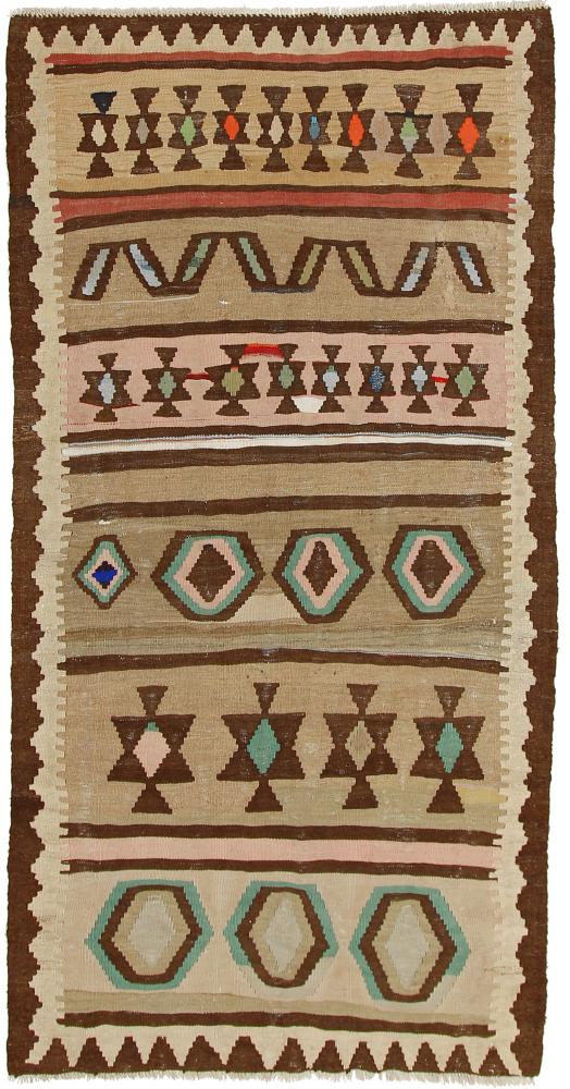 Tapete persa Kilim Fars Azerbaijan Antigo 275x144 275x144, Tapete persa Tecido à mão