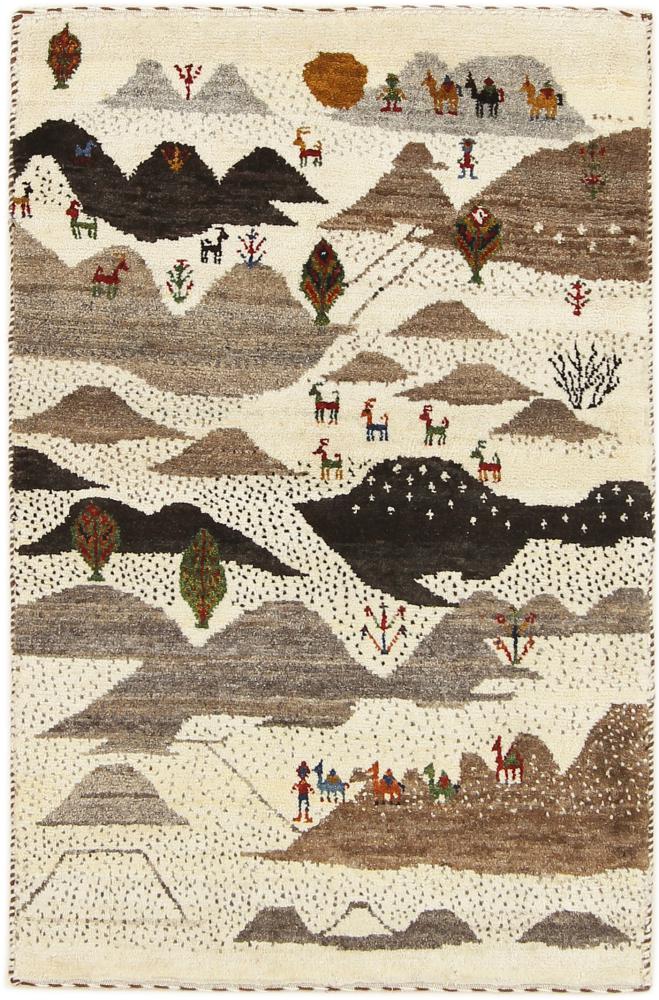 Perzisch tapijt Perzisch Gabbeh Loribaft Nature 91x60 91x60, Perzisch tapijt Handgeknoopte