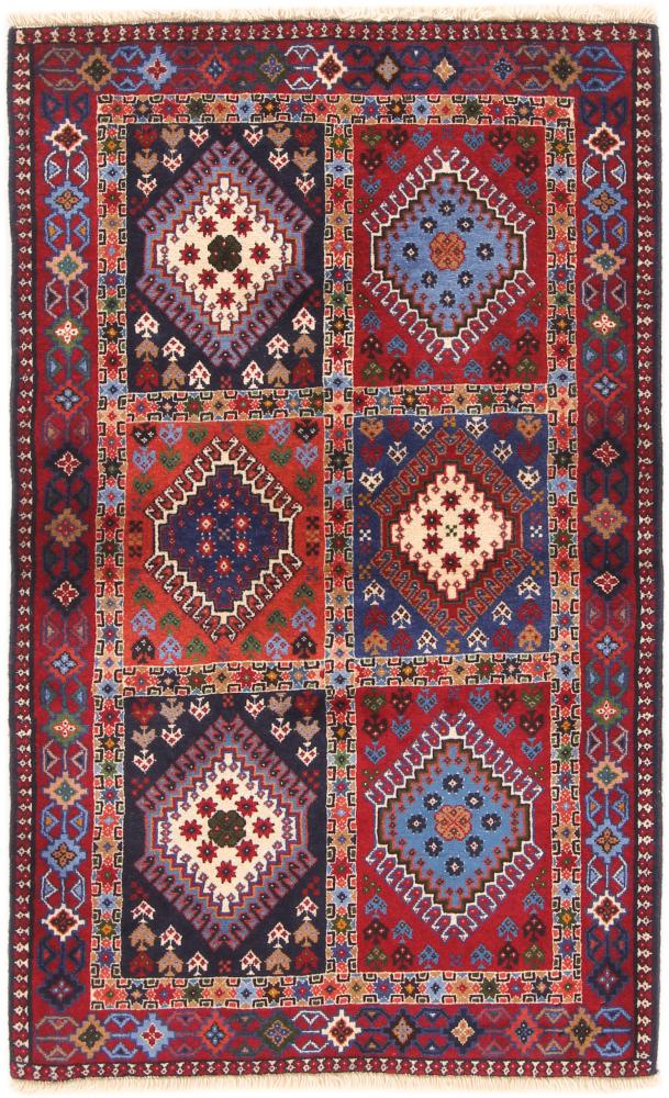 Persian Rug Yalameh 4'6"x2'8" 4'6"x2'8", Persian Rug Knotted by hand