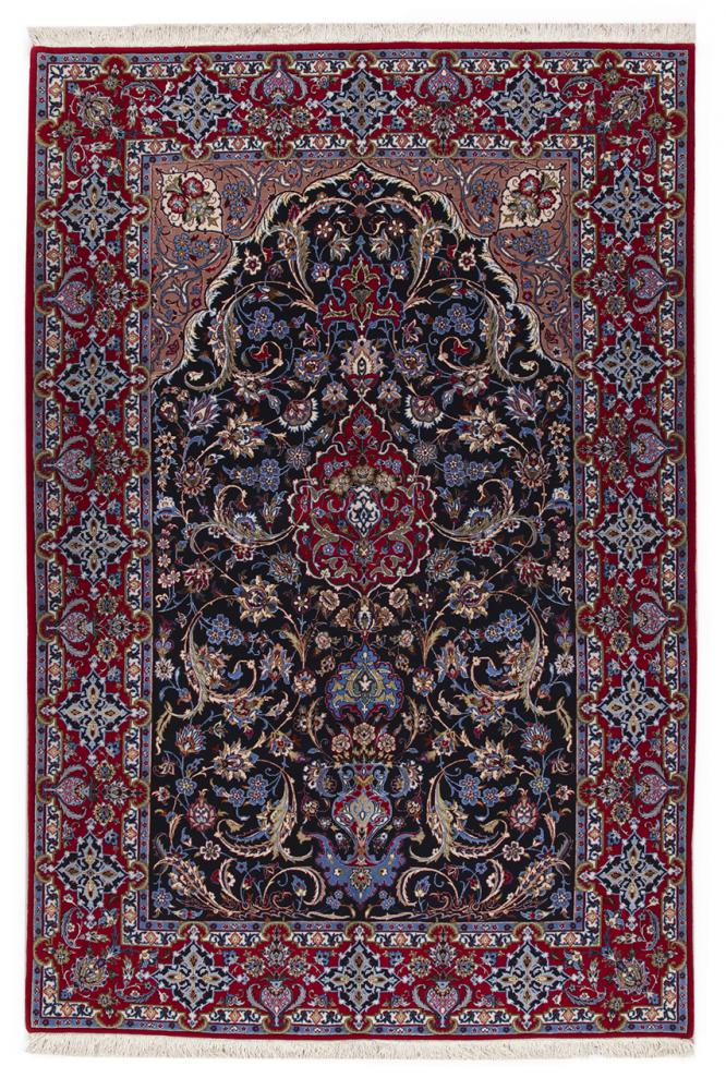 Perserteppich Isfahan Seidenkette 229x151 229x151, Perserteppich Handgeknüpft