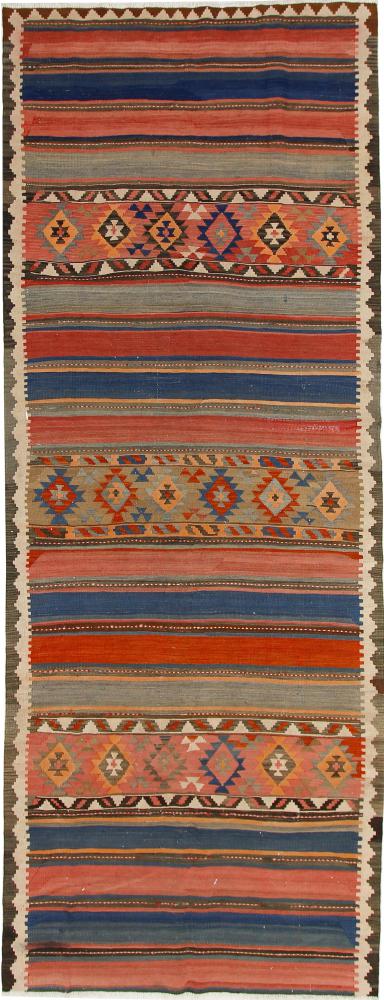 Tappeto persiano Kilim Fars Azerbaijan Antico 369x144 369x144, Tappeto persiano Tessuto a mano