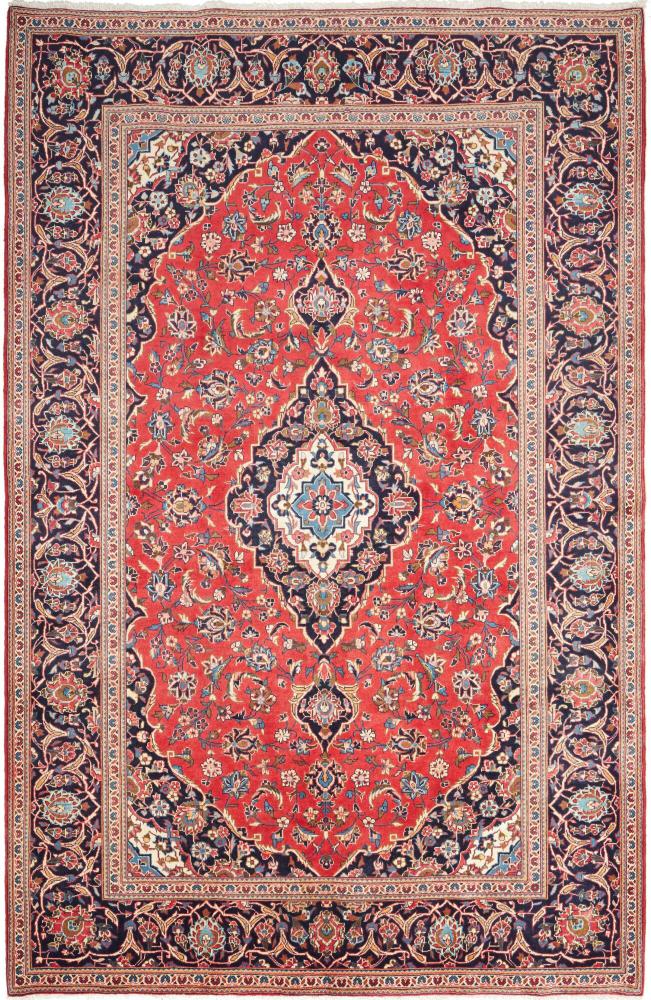  ペルシャ絨毯 カシャン 9'9"x6'5" 9'9"x6'5",  ペルシャ絨毯 手織り