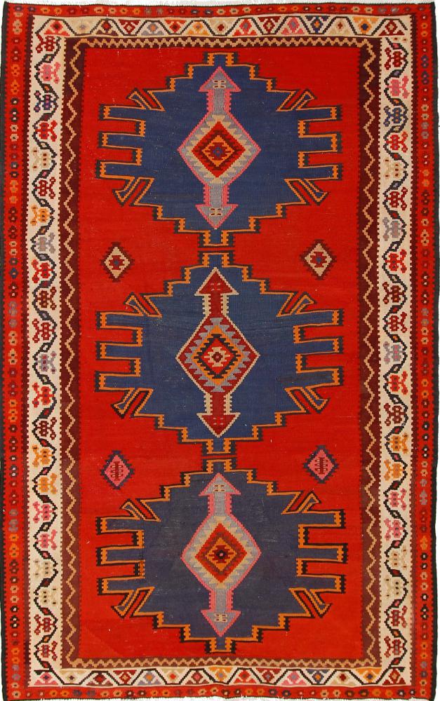 Persian Rug Kilim Fars Azerbaijan Antique 9'4"x5'6" 9'4"x5'6", Persian Rug Woven by hand