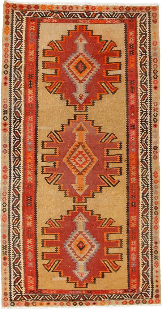 Persisk tæppe Kelim Fars Azerbaijan Antikke 294x150 294x150, Persisk tæppe Håndvævet