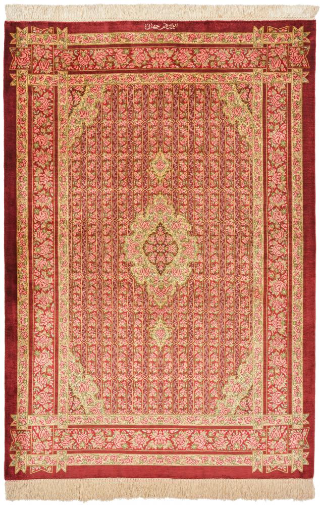 Perzsa szőnyeg Ghom Selyem 148x100 148x100, Perzsa szőnyeg Kézzel csomózva