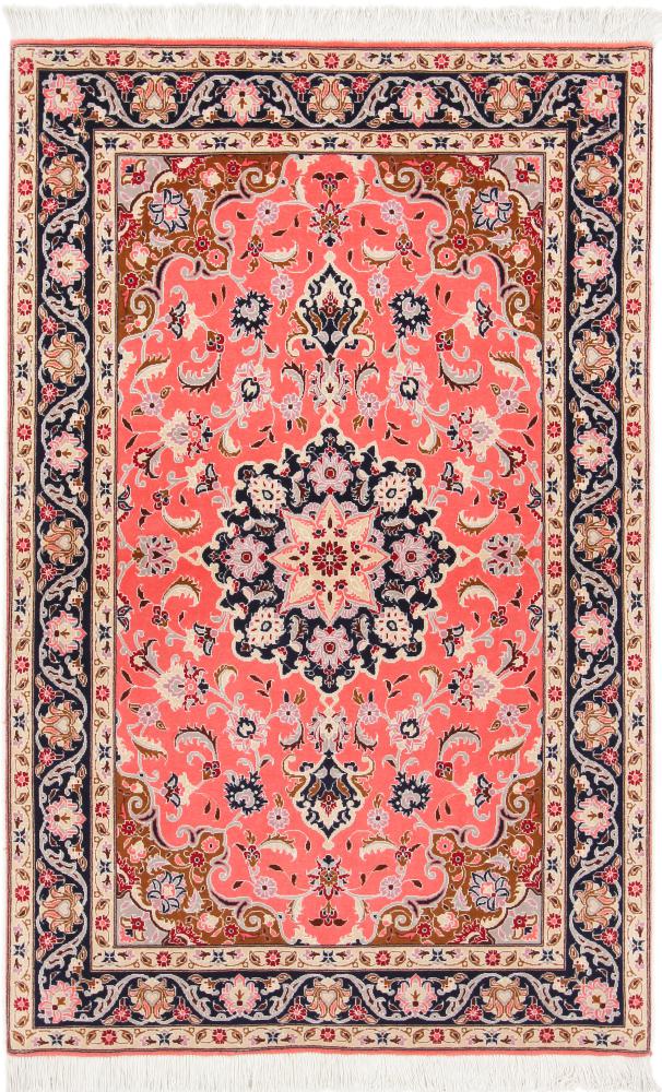 Persian Rug Tabriz 50Raj 5'3"x3'5" 5'3"x3'5", Persian Rug Knotted by hand