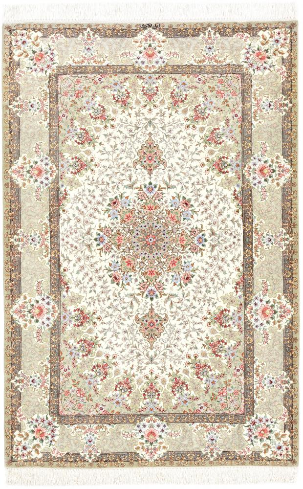 Perzisch tapijt Qum Zijde 152x100 152x100, Perzisch tapijt Handgeknoopte