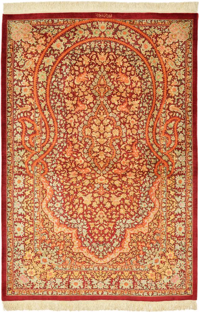 Persialainen matto Ghom Silkki 152x103 152x103, Persialainen matto Solmittu käsin
