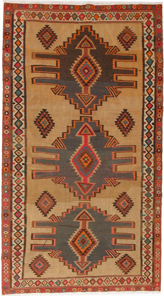 Persian Rug Kilim Fars Azerbaijan Antique 9'7"x5'3" 9'7"x5'3", Persian Rug Woven by hand