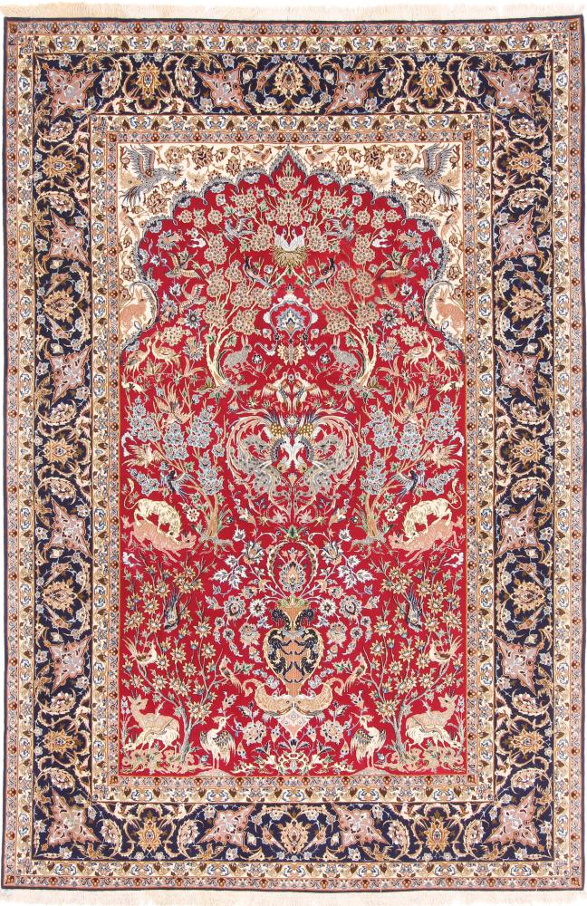 Persialainen matto Isfahan Silkkiloimi 232x152 232x152, Persialainen matto Solmittu käsin