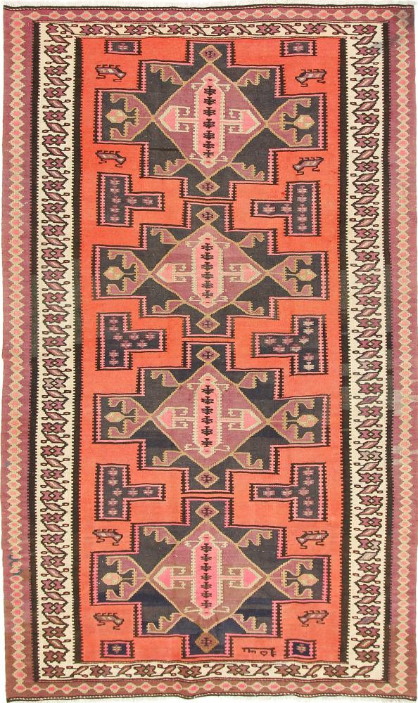 Persian Rug Kilim Fars Azerbaijan Antique 9'7"x5'8" 9'7"x5'8", Persian Rug Woven by hand