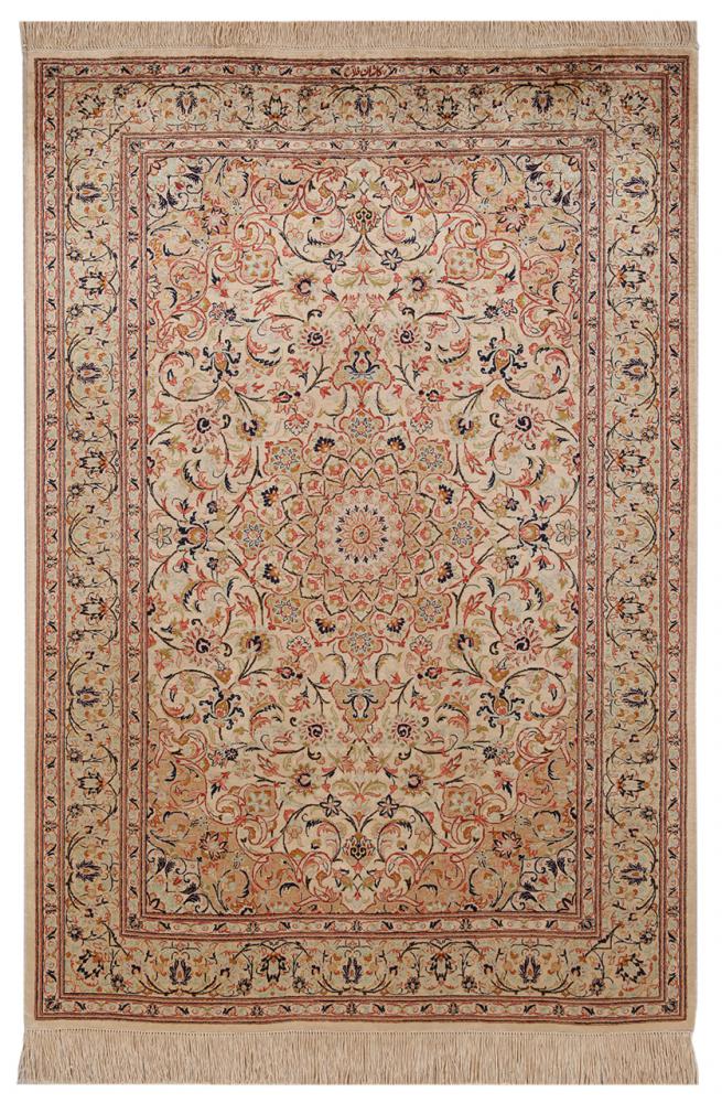 Persialainen matto Ghom Silkki 146x101 146x101, Persialainen matto Solmittu käsin