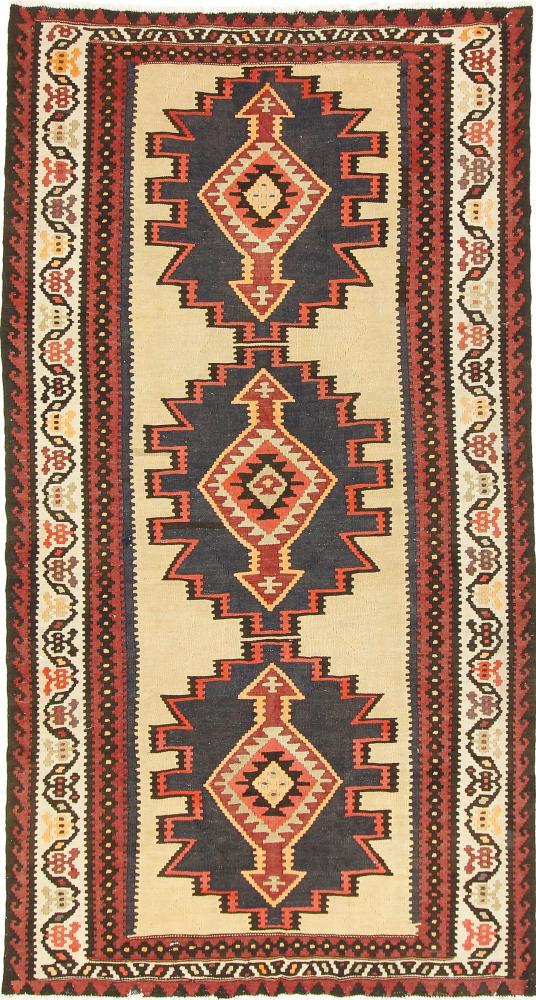 Persian Rug Kilim Fars Azerbaijan Antique 9'4"x4'10" 9'4"x4'10", Persian Rug Woven by hand