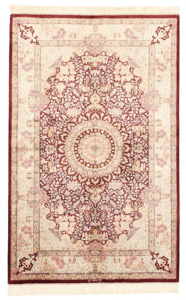  ペルシャ絨毯 クム シルク 155x100 155x100,  ペルシャ絨毯 手織り