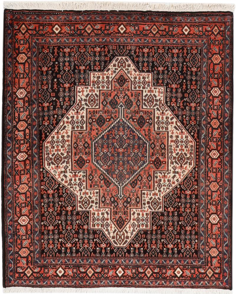 Persian Rug Senneh 4'11"x4'2" 4'11"x4'2", Persian Rug Knotted by hand