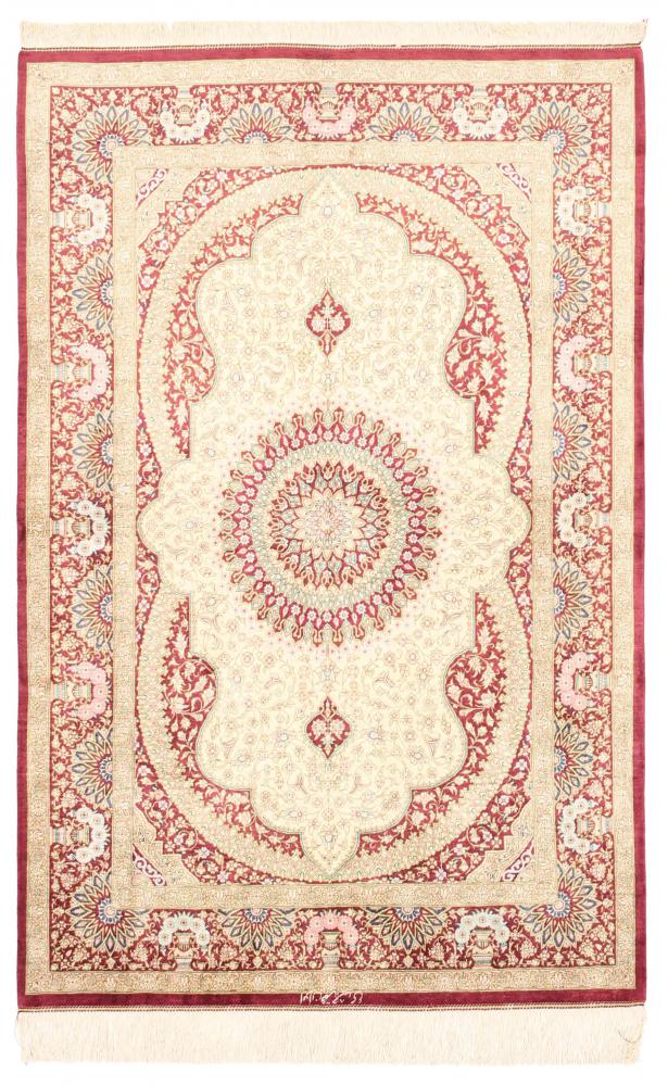  ペルシャ絨毯 クム シルク 150x98 150x98,  ペルシャ絨毯 手織り