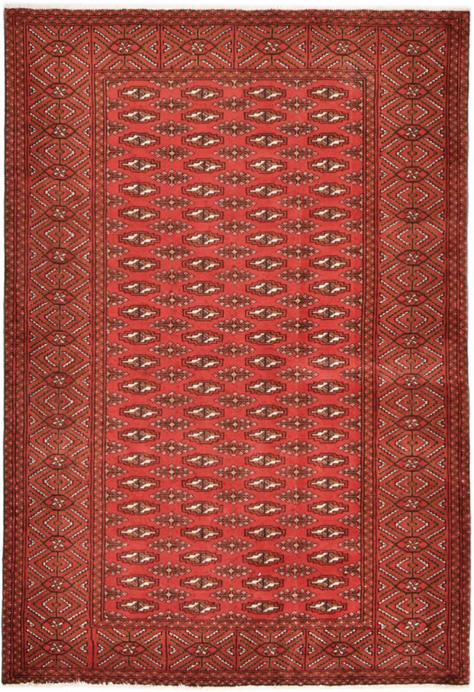 Persian Rug Turkaman 6'2"x4'1" 6'2"x4'1", Persian Rug Knotted by hand