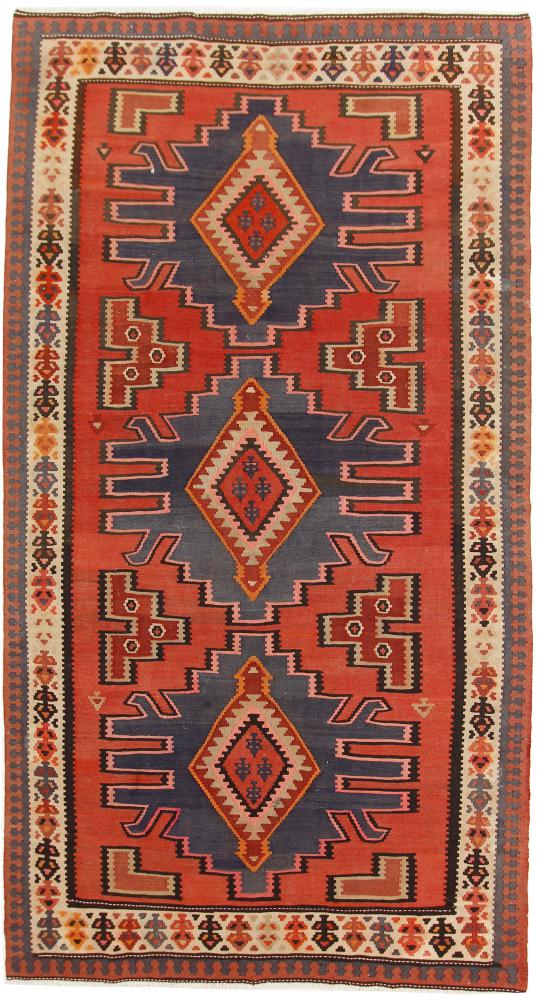  ペルシャ絨毯 キリム Fars Azerbaijan アンティーク 10'6"x5'5" 10'6"x5'5",  ペルシャ絨毯 手織り