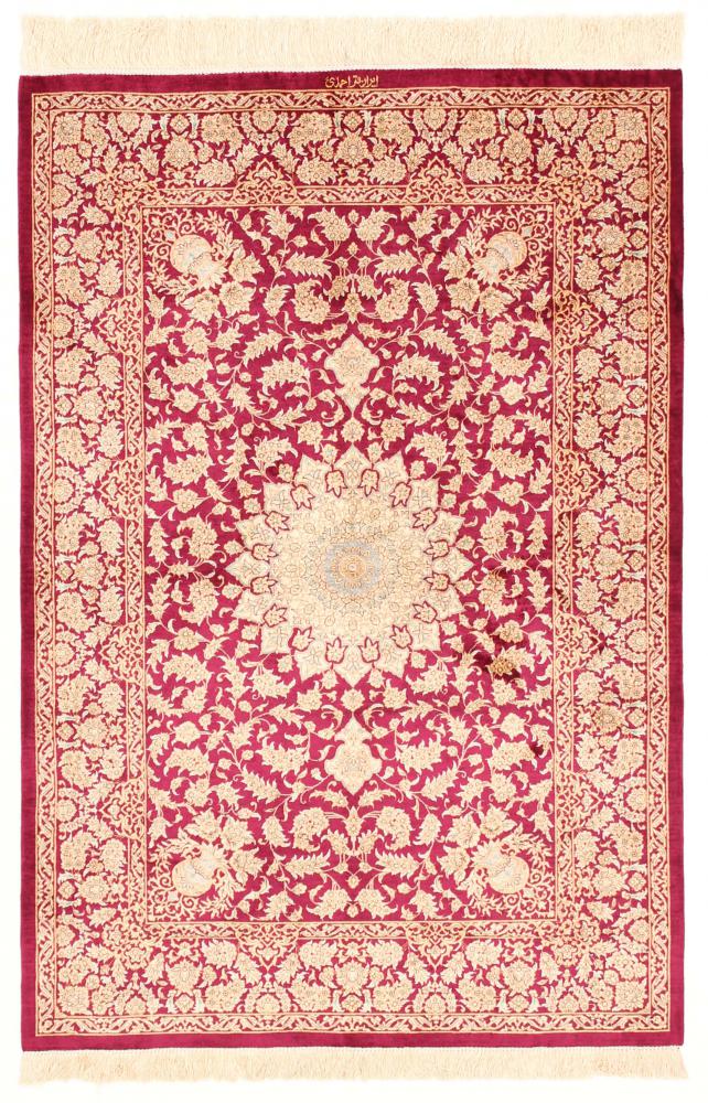 Persialainen matto Ghom Silkki 145x100 145x100, Persialainen matto Solmittu käsin