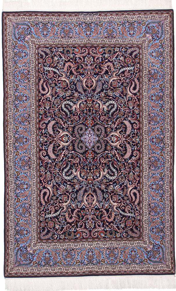 Persisk teppe Isfahan Silkerenning 7'10"x5'1" 7'10"x5'1", Persisk teppe Knyttet for hånd